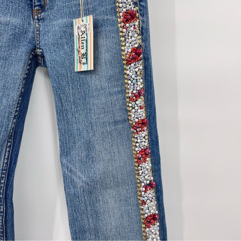 Allen B Jeans Denim Embroidered Blue New - Picture 3 of 13